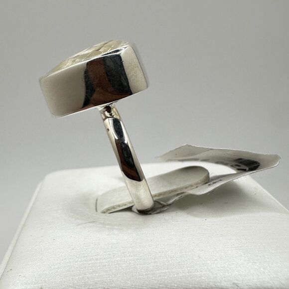 NWT 15x13mm faceted quartz ring in solid sterling silver! - Picture 7 of 10